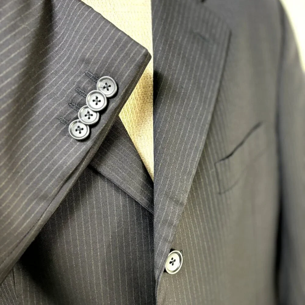 Pavone Sport Coat Lessona Superclass 120s Striped Blazer Sz 42S Wool Suit Jacket